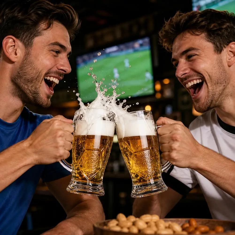 Durable Beer Glass Soccer Beer Glass 500ml Capacity Football Mug Embossed Lead-free Beer Cup for Home Bar Sports Fan Gift Set