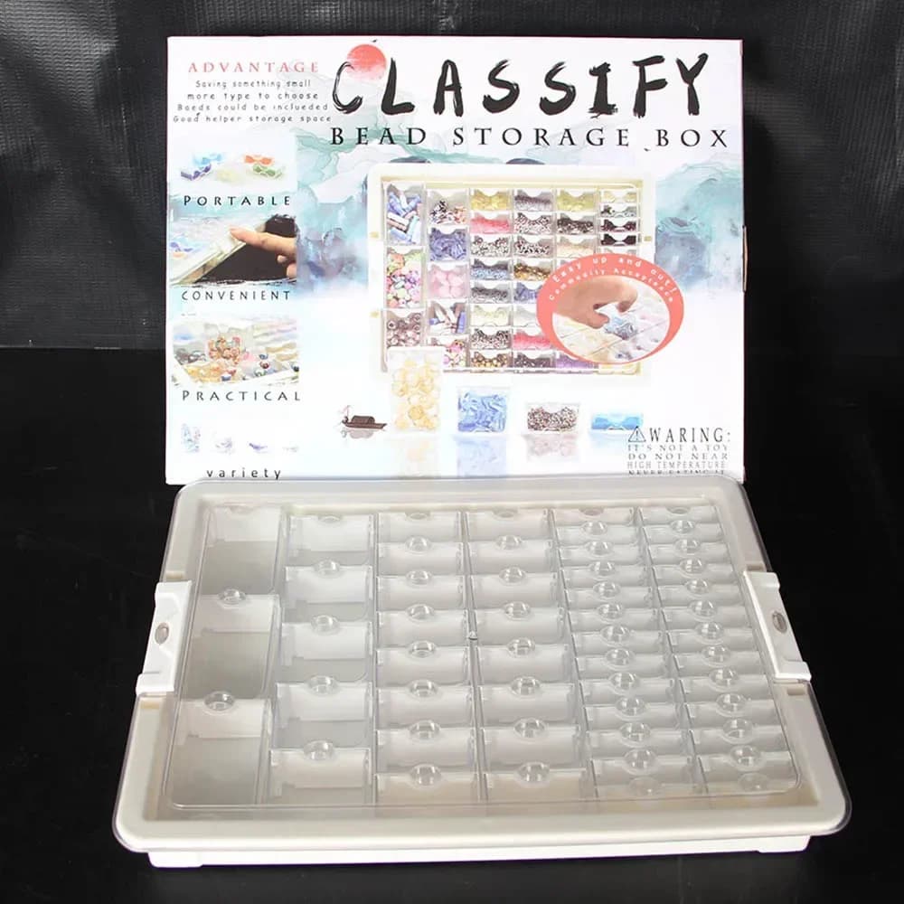 Box of 42/50/78 grids Elizabeth Ward Portable container to store beads Transparent plastic box for diamond painting