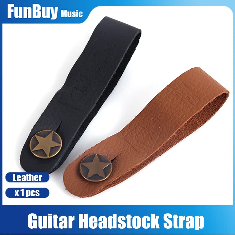 1Pc Accessori per chitarra elettrica Tracolla per chitarra Tracolla per chitarra Testa in pelle Supporto per cintura Pulsante Blocco sicuro Ukulele Basso acustico