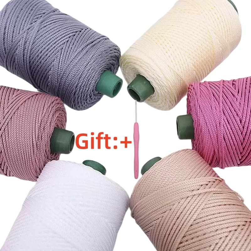 3mm light cord for crochet, fresh wire yarn for crochet, often thread for hand knitted jobs, for summer hats, bags, pillows and knitted jobs.