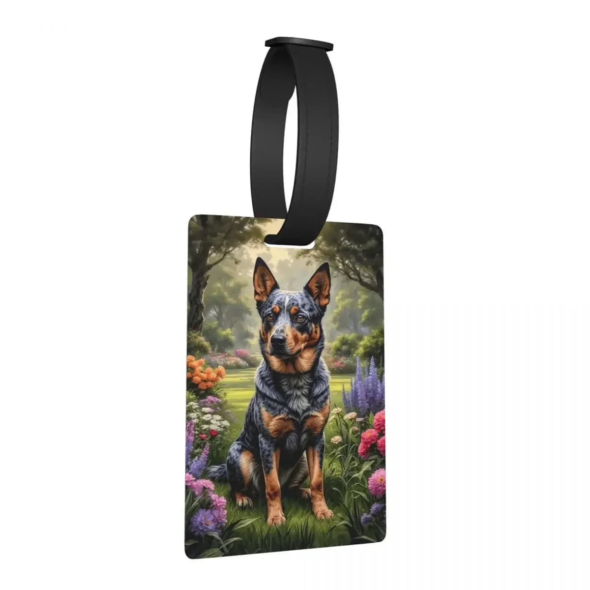 Elsa Blue Australian Bovini Dog Ritratto Art Bagagli Tag Valigia Bagagli portatili Etichetta d'imbarco Porta etichette ID Nome Indirizzo