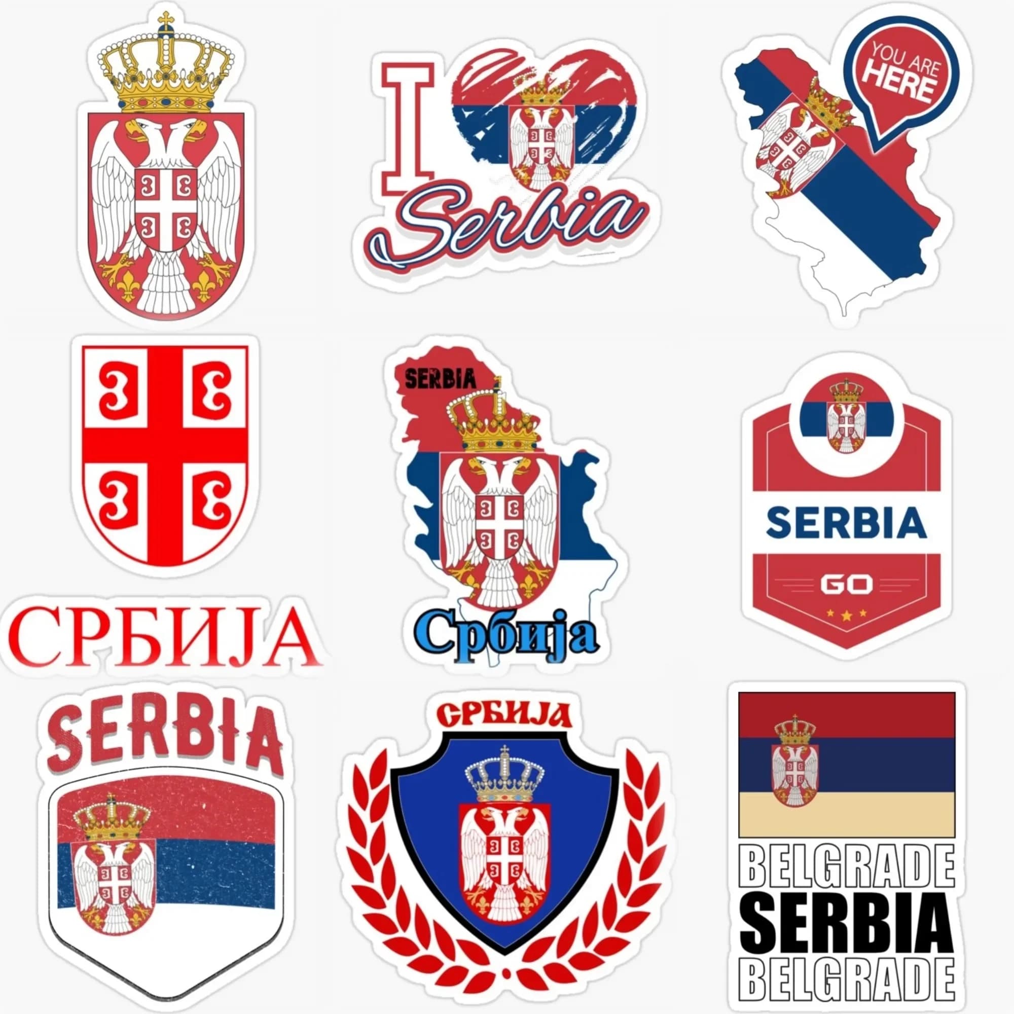 Adesivo Creativo con Bandiera e Mappa della Serbia SRB, Emblema Nazionale per Decorare Auto, Furgone, Bicicletta, Casco, Finestra, Frigorifero, Parete, Accessori