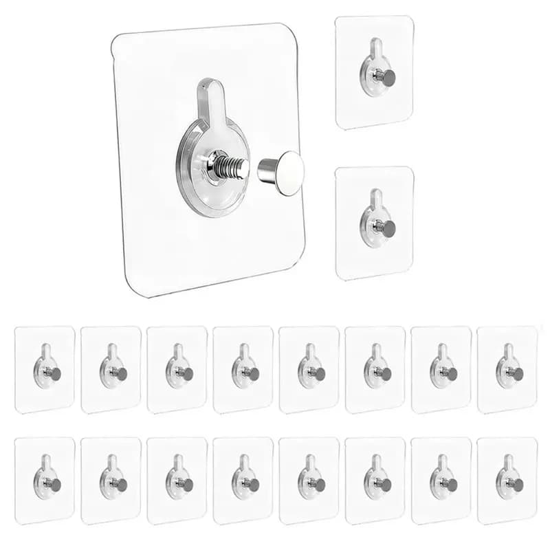 LLCS-50PCS Picture Hangers Without Nails, Wall Hangers Heavy Duty Adhesive Wall Hooks For Kitchen, Bathroom, Home And Offices