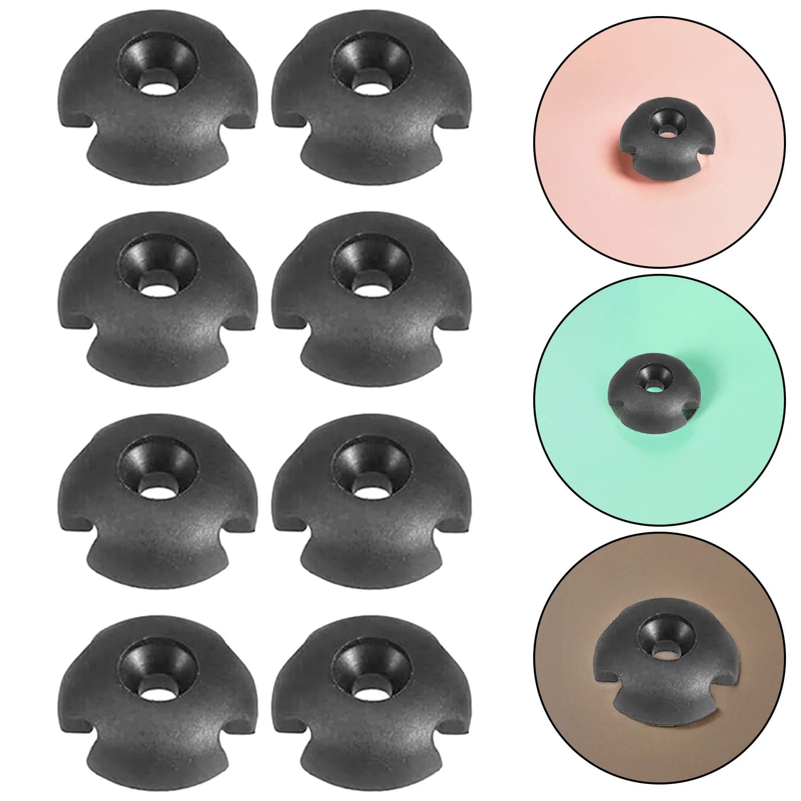 8Sets Round Line Guide Fitting for Kayak Canoe Deck Plastic Marine Rigging Accessories Boat Rope Holder with Screws Stable