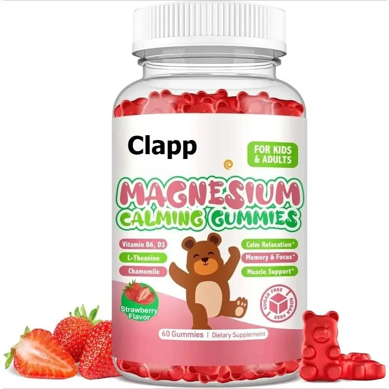 Magnesium gumellas for children: magnesium glycinate, L-tronin supplements, vitamin B6 D3, used for relaxation, brain and bones