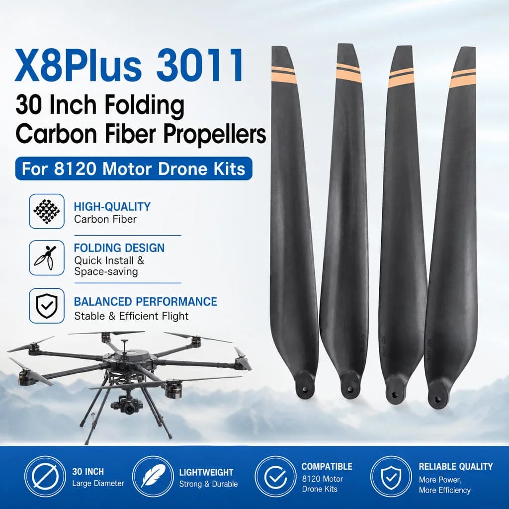 Folding props Hobbywing X8Plus 3011 3011 in carbon fiber compatible with 8120 engine drone kits