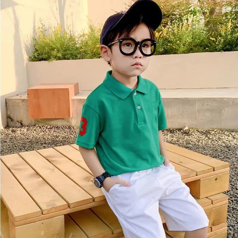 2025 Nuovi ragazzi Polo in cotone per bambini T-shirt Abbigliamento per bambini Manica corta Neonati maschi Top Tees 1-8T