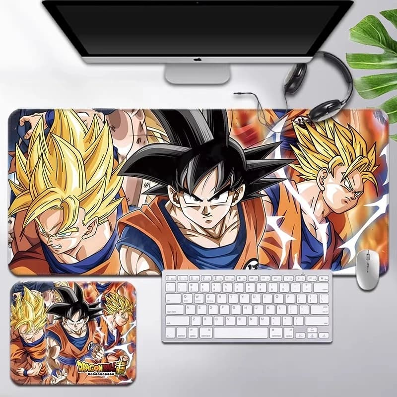 Leather Mouse Mat with Dragon Ball HD Printing, Son Goku Super Gaming, Office Desk Mat, Super Saiyan, Animation Accessories