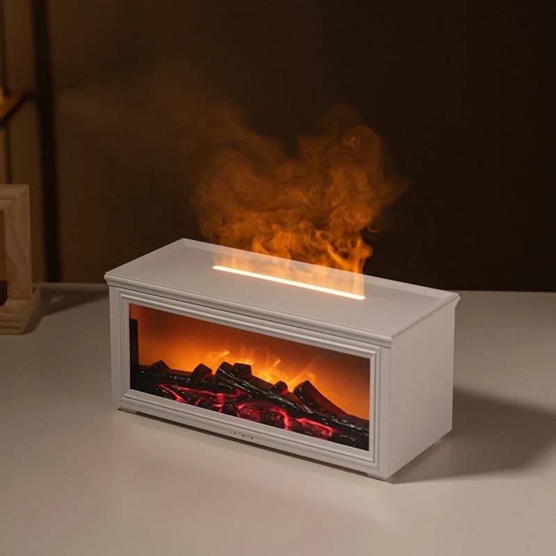 Umidificatore a LED 7 colori con effetto fiamma, diffusore di aromi a olio essenziale per la casa