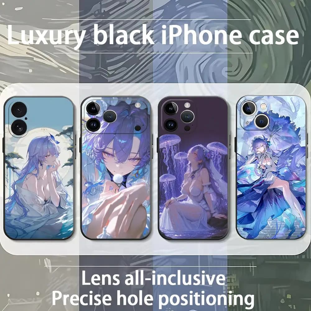 Wuthering Waves Cantarella Phone Case For iPhone 17 air 16 e 15 14 13 12 11 Plus Mini Pro Max Soft black Cover