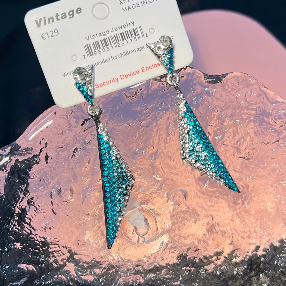 Orecchini medievali originali per la primavera e l'estate, in argento 925 con zirconi, lusso leggero, a forma di coda di sirena, eleganti.