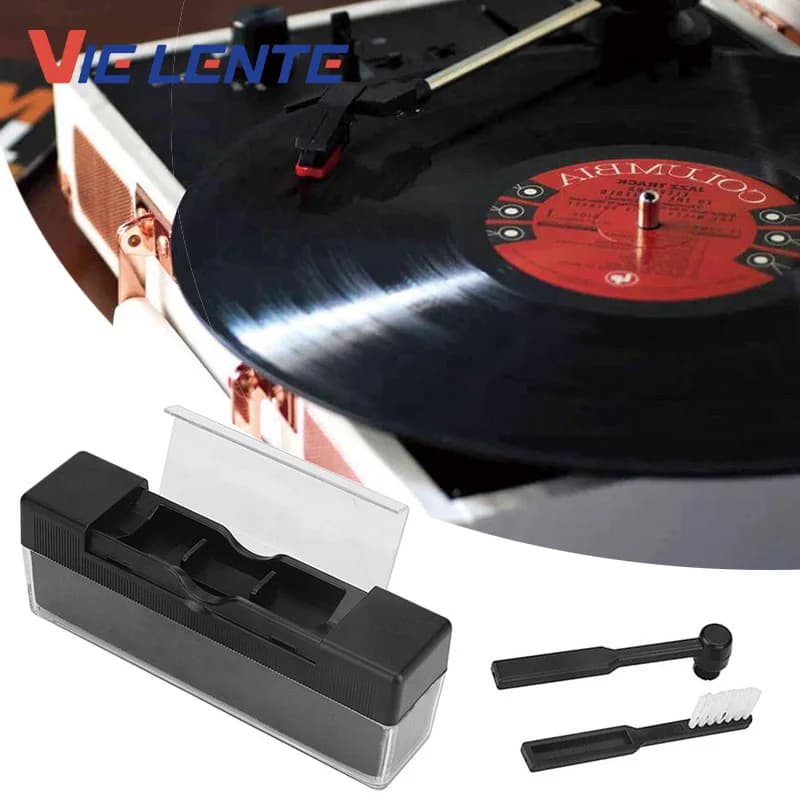 1 Set Spazzola per la rimozione della polvere per la pulizia dei dischi in vinile antistatico per giradischi fonografo Kit per la pulizia dei dischi in vinile LP