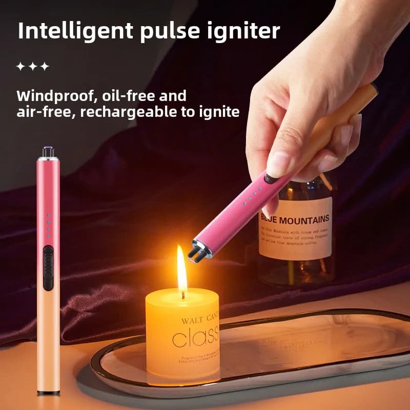 Accendino al plasma ad arco USB a impulsi con display a LED Accendino per sigari elettrico ricaricabile Accendino portatile antivento ad alta potenza per esterni