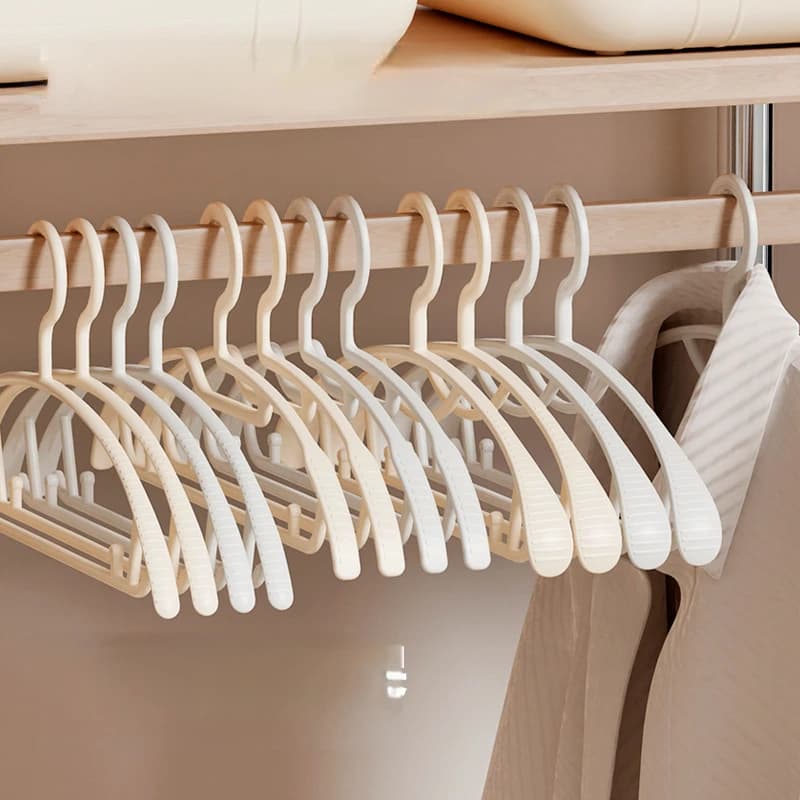 5 Pezzi Grucce in Plastica Antiscivolo Rinforzate Senza Tracce, Appendiabiti Portatili Salvaspazio per Casa e Negozi di Abbigliamento
