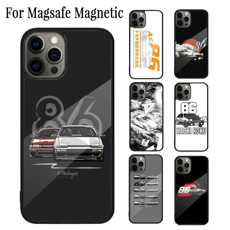 Custodia magnetica per telefono Intial D AE86 Coque per iPhone 17 Air 16e 15 14 Plus 13 12 11 Pro Max Magsafe Cover di ricarica wireless