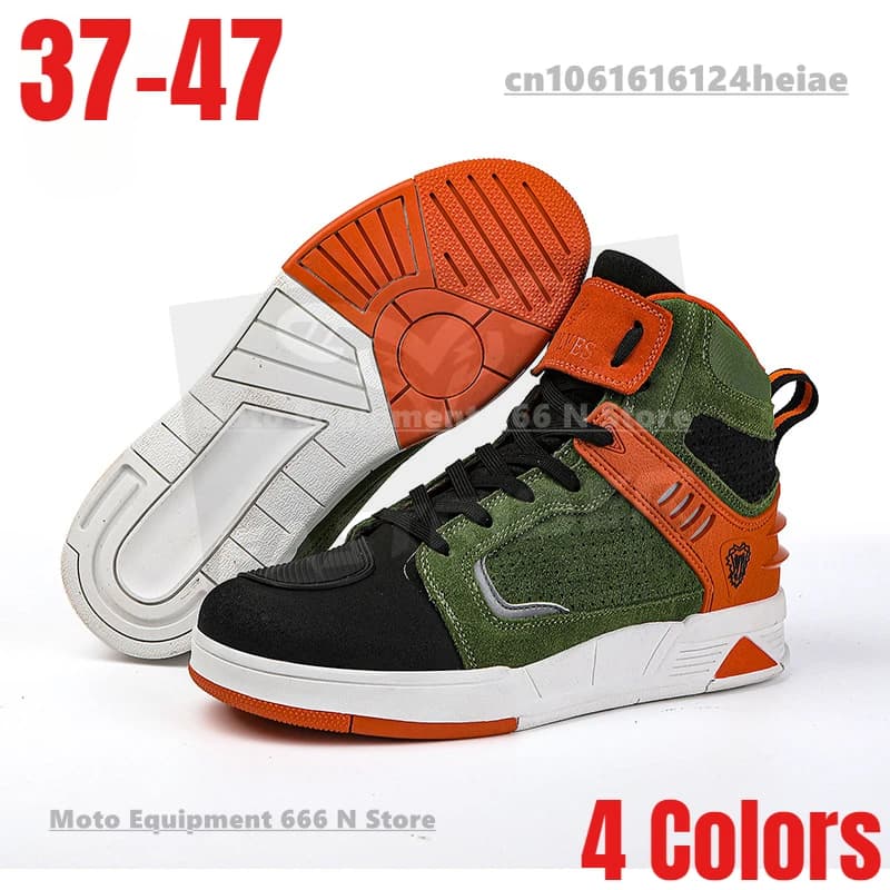 Scarpe da moto traspiranti estive da uomo Scarpe da ginnastica in pelle microfibra Stivali da avventura Scarpe da equitazione da moto antiscivolo Taglia 37-47