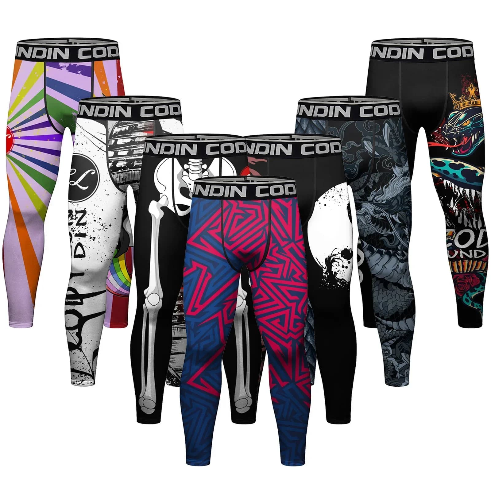 Leggings sportivi a compressione da uomo Collant da palestra MMA Pantaloni da basket ad asciugatura rapida Pantaloni da corsa per allenamento fitness da jogging