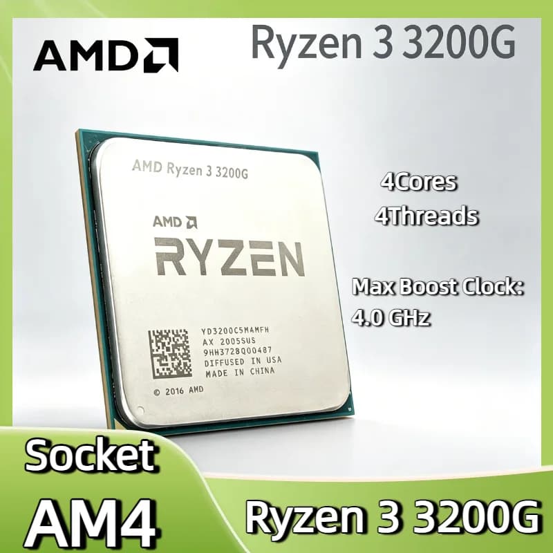 AMD Ryzen 3 3200G 3.6GHz 4.0GHz 4 Core 4 Thread 65W AM4 CPU with Radeon Vega 8 Graphics Desktop Processor Tray No Fan