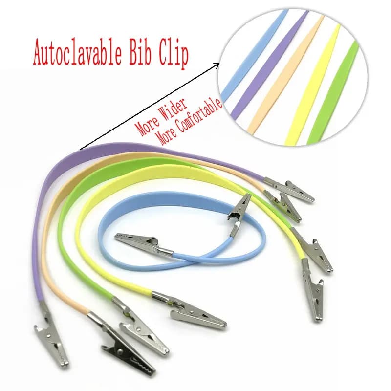 1pc Dentale Autoclavabile Bavaglino Pinze Chain Wallet Autoclavabile Bavaglino Clip Dentale Whitening Matirial teeth