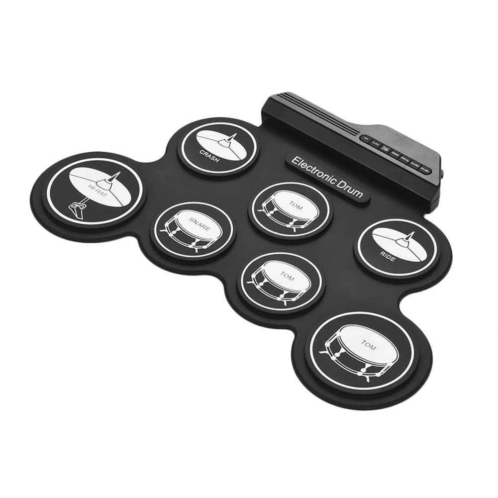 Set di batteria elettrica A99I-7 Pads, kit di batteria portatile per pratica di batteria arrotolabile con pedali per batteria, regalo per bambini adulti