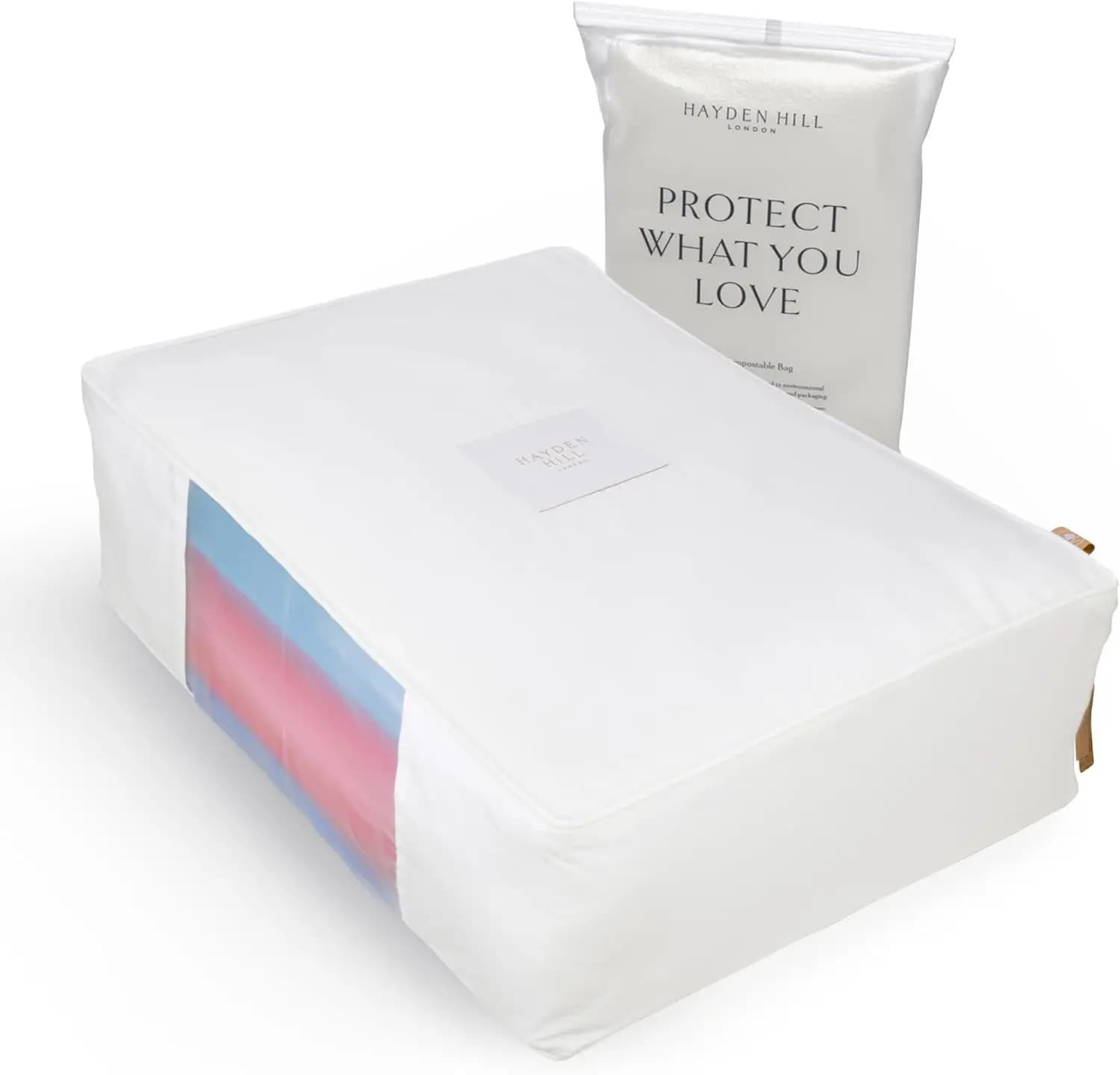 Borsa portaoggetti di lusso in cotone organico per maglioni e coperte - 20 pollici, adatta per 9 maglioni o 2 coperte - Organizzatore per indumenti antitarme con cerniera