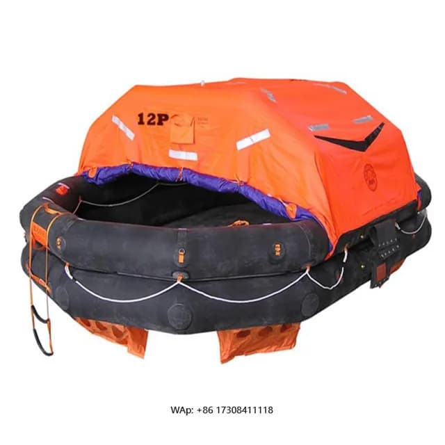 Giubbotto di salvataggio per zattera di salvataggio per yacht gonfiabile da 12 uomini con accessori
