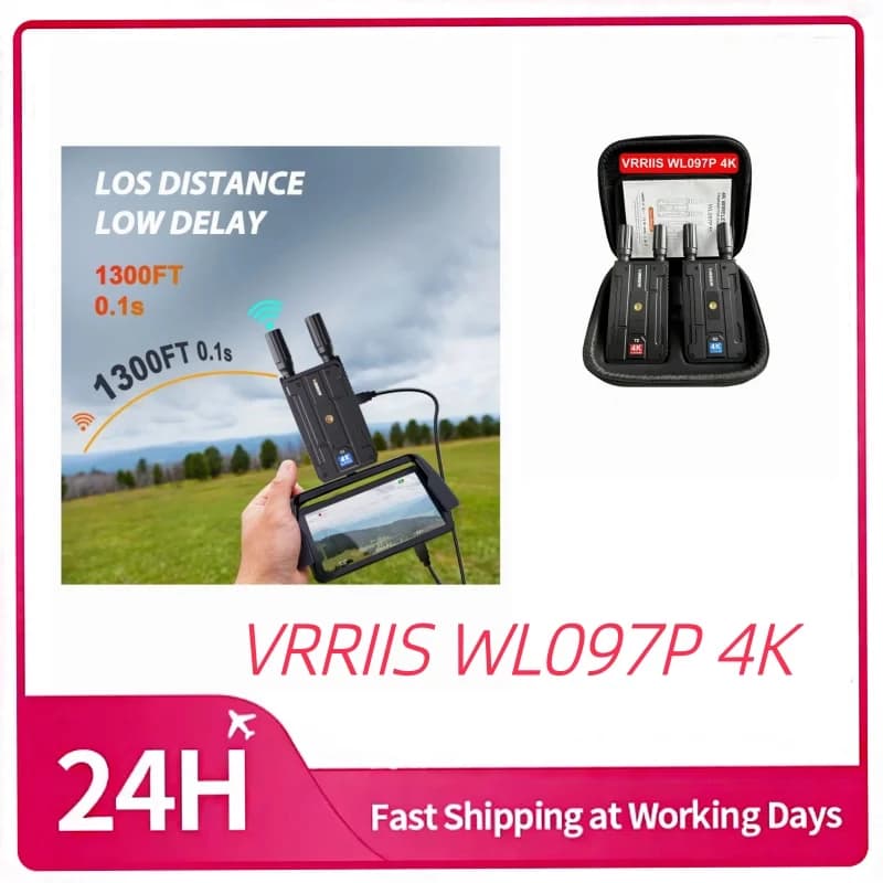 VRRIIS WL097 PRO 4k Wireless Video Transmission System 400m for Laptop PC Camera Streaming Video Audio To TV Projector Monitor