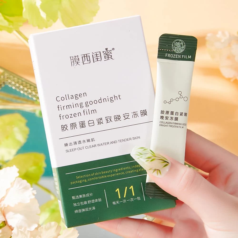 20 pcs Collagen Rassodante Good Night Film Frozen Nutrient Moisturizing Free Washing Mask For Face Best Dry Roug Beauty Mask