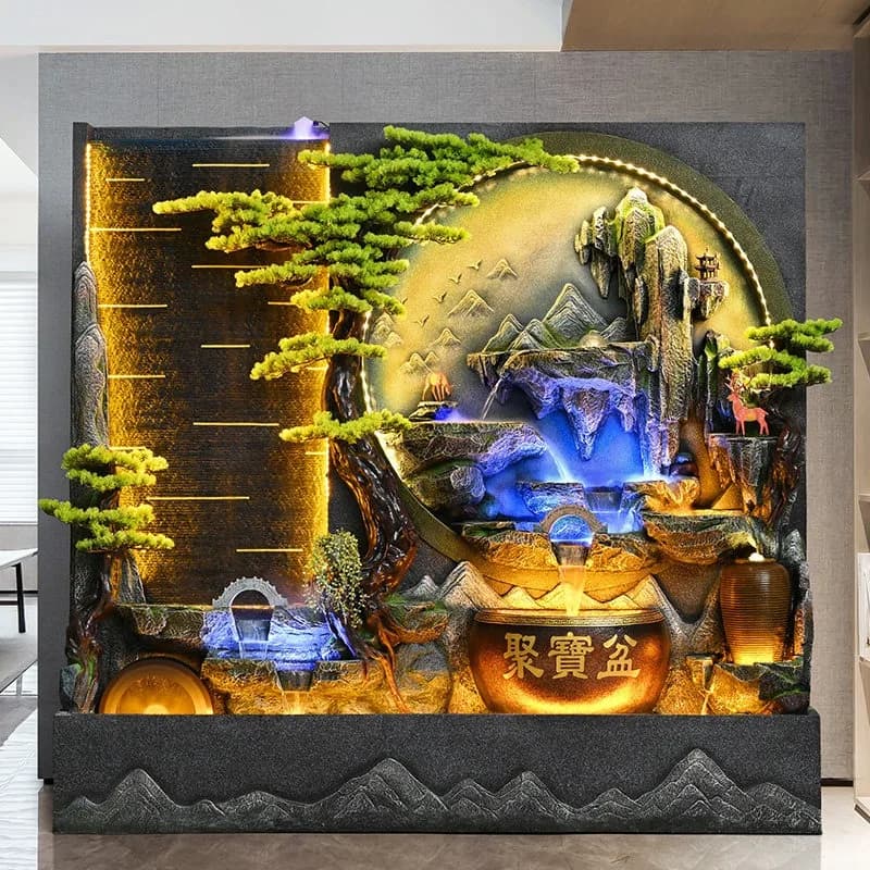 Living Room Office Water Curtain Wall Screen Fountain Landscape Courtyard Villa Decoration Ornaments