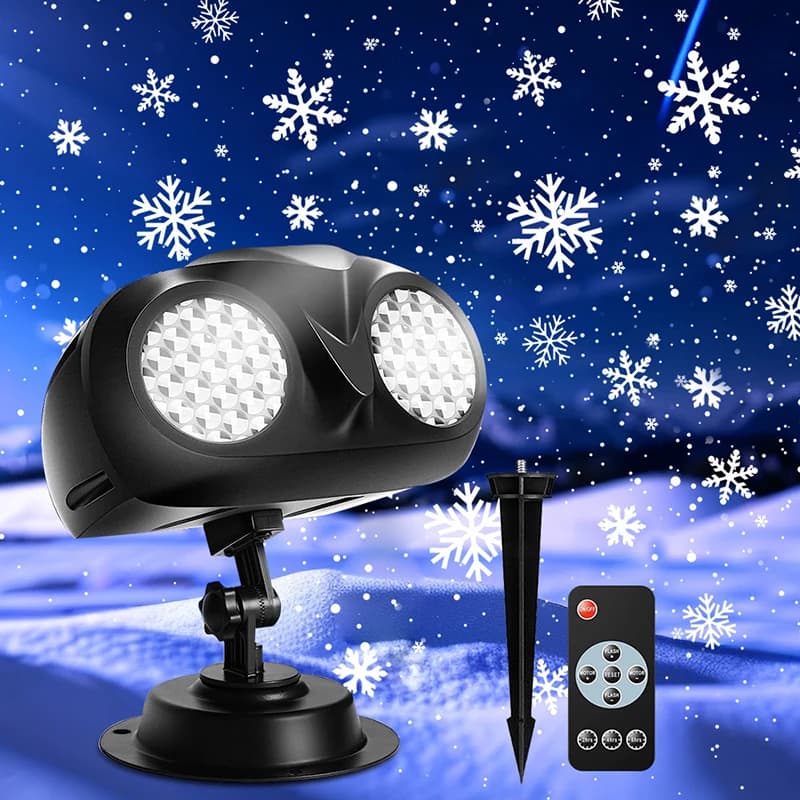 Proiettore natalizio con luce laser a fiocco di neve Proiettore natalizio per esterni IP65 Lampada per proiettore laser da giardino con neve in movimento per decorazioni per feste di Capodanno
