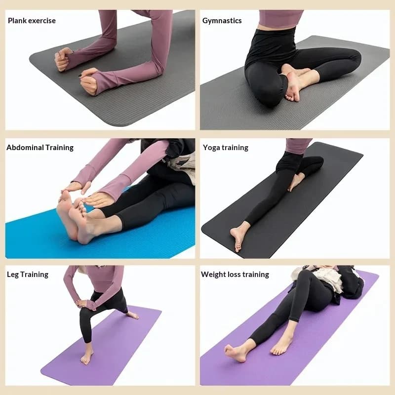 Tappetino Yoga Extra Spesso Antiscivolo, Ammortizzante, Extra Largo per Pilates e Fitness, per Casa e Palestra, Unisex, Ecologico, Rosa