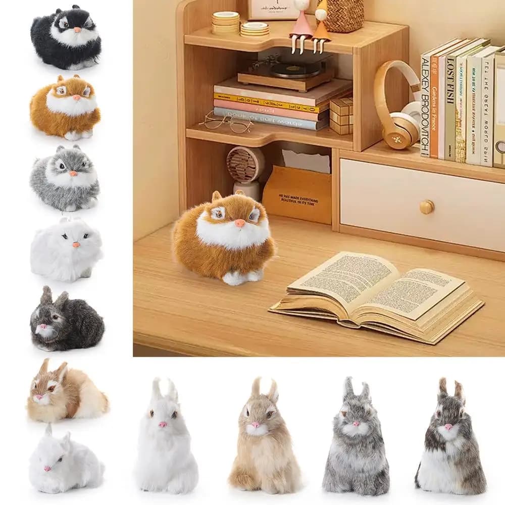 Mini Children's Birthday Gifts Lifelike Animal Simulation Rabbit Model Easter Rabbits