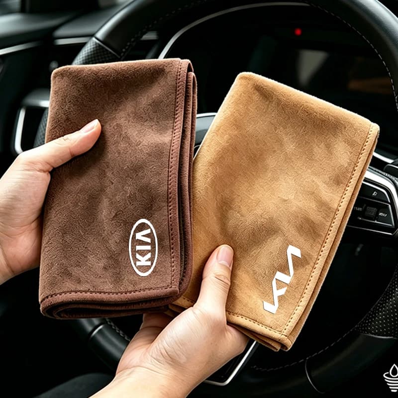 Panno per lucidatura in pelle scamosciata per auto, assorbente, per pulizia rapida, con valvola per KIA K9 Sportage Niro K5 Carnival EV6 EV9 EV3 K8 Forte