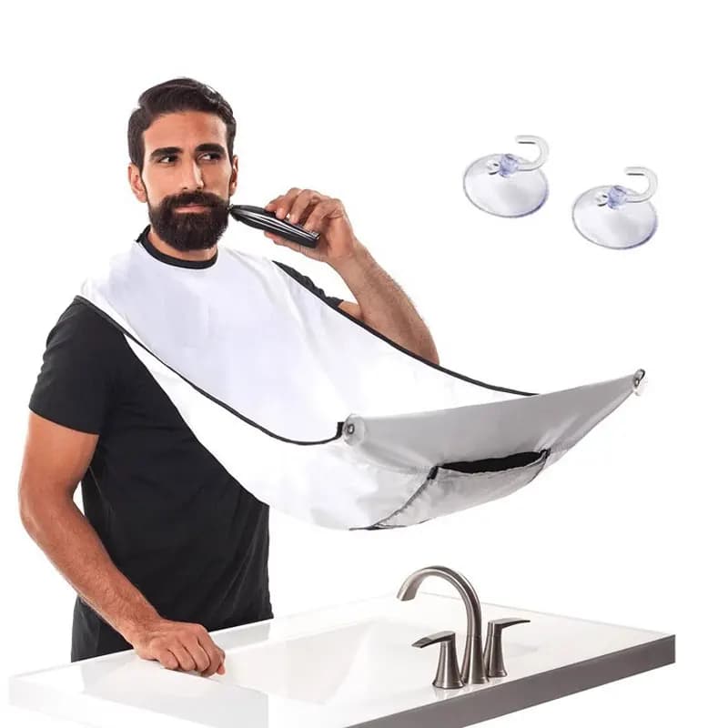 1pc Grembiule da barba maschile Barba Catcher Cape Cura Bavaglino Viso Capelli rasati Bavaglini per adulti Rasoio Pulizia Parrucchiere Uomo Grembiule pulito