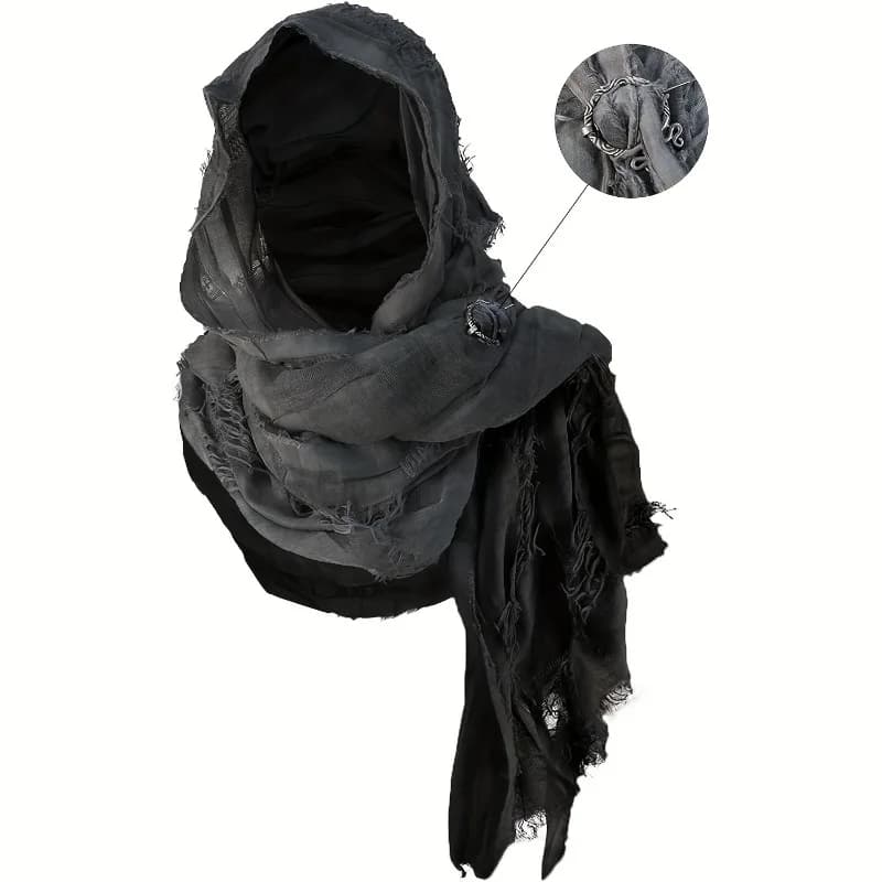 1pcs Medieval Knight Cloak Halloween Costume Polyester Renaissance Hooded Cape LARP Cosplay Photo Props Scarf Scarf