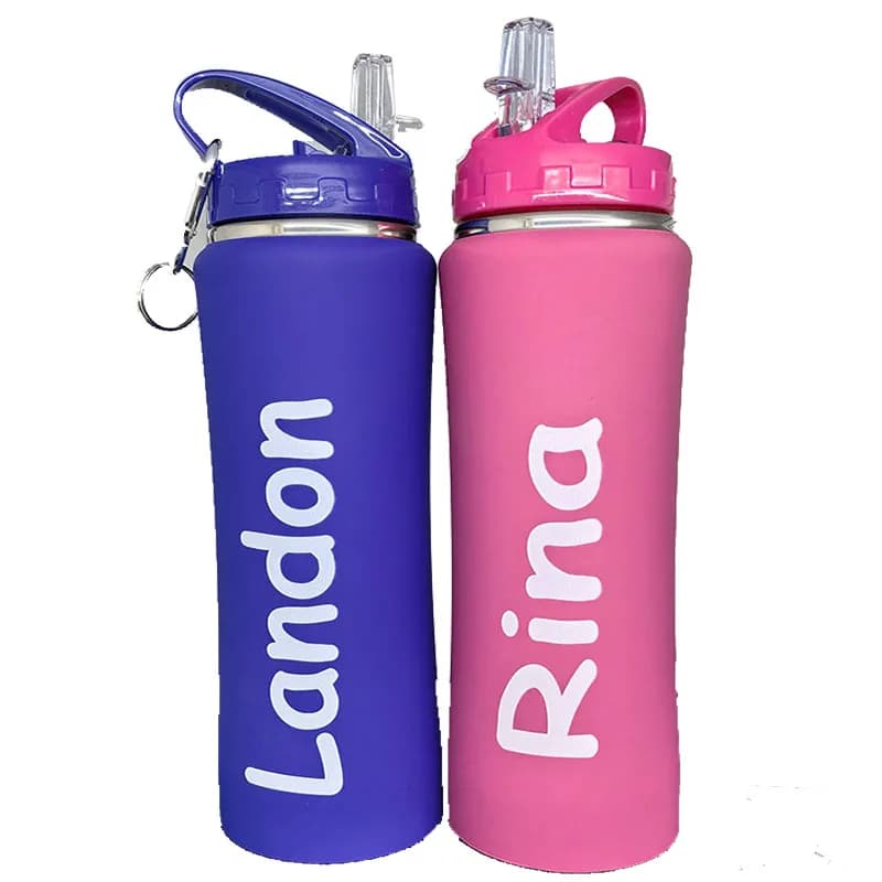 Bottiglia Personalizzata con Foto, Testo e Nome, Tazza in Acciaio Inox Personalizzata con Cannuccia, Regalo di Compleanno per Donne e Uomini