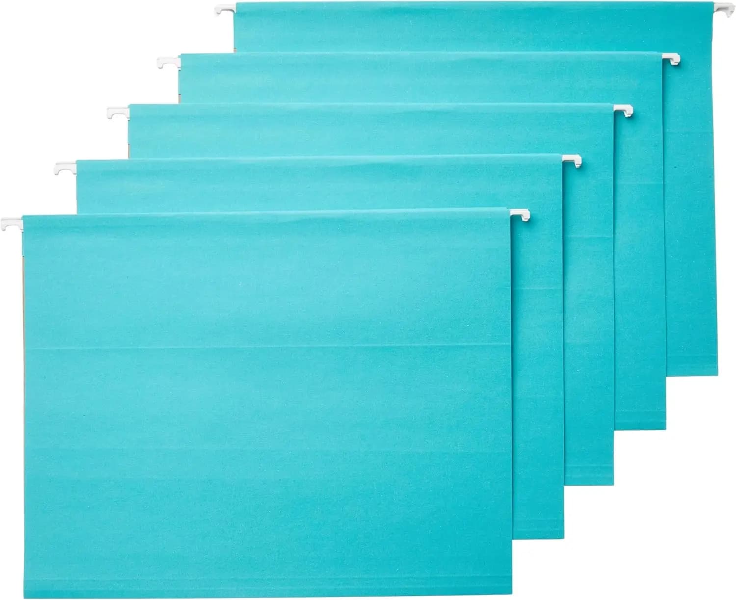 Cartelle portadocumenti con linguette regolabili per l'organizzazione dei documenti, formato Letter, colore acqua, confezione da 25