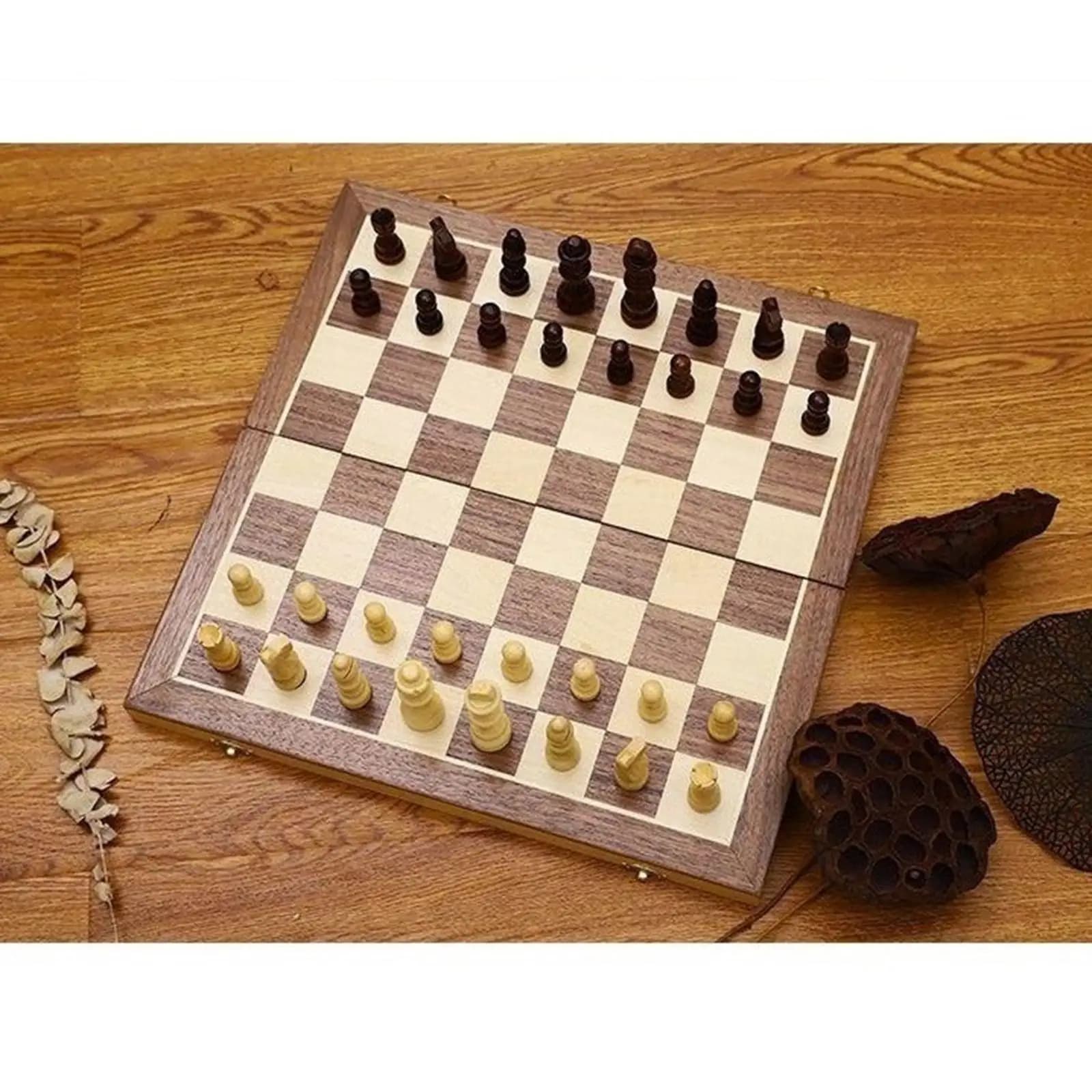 International Chess Set for Adult, Foldable Chess Game, Por Chess with Piece Box, for Family Beginners