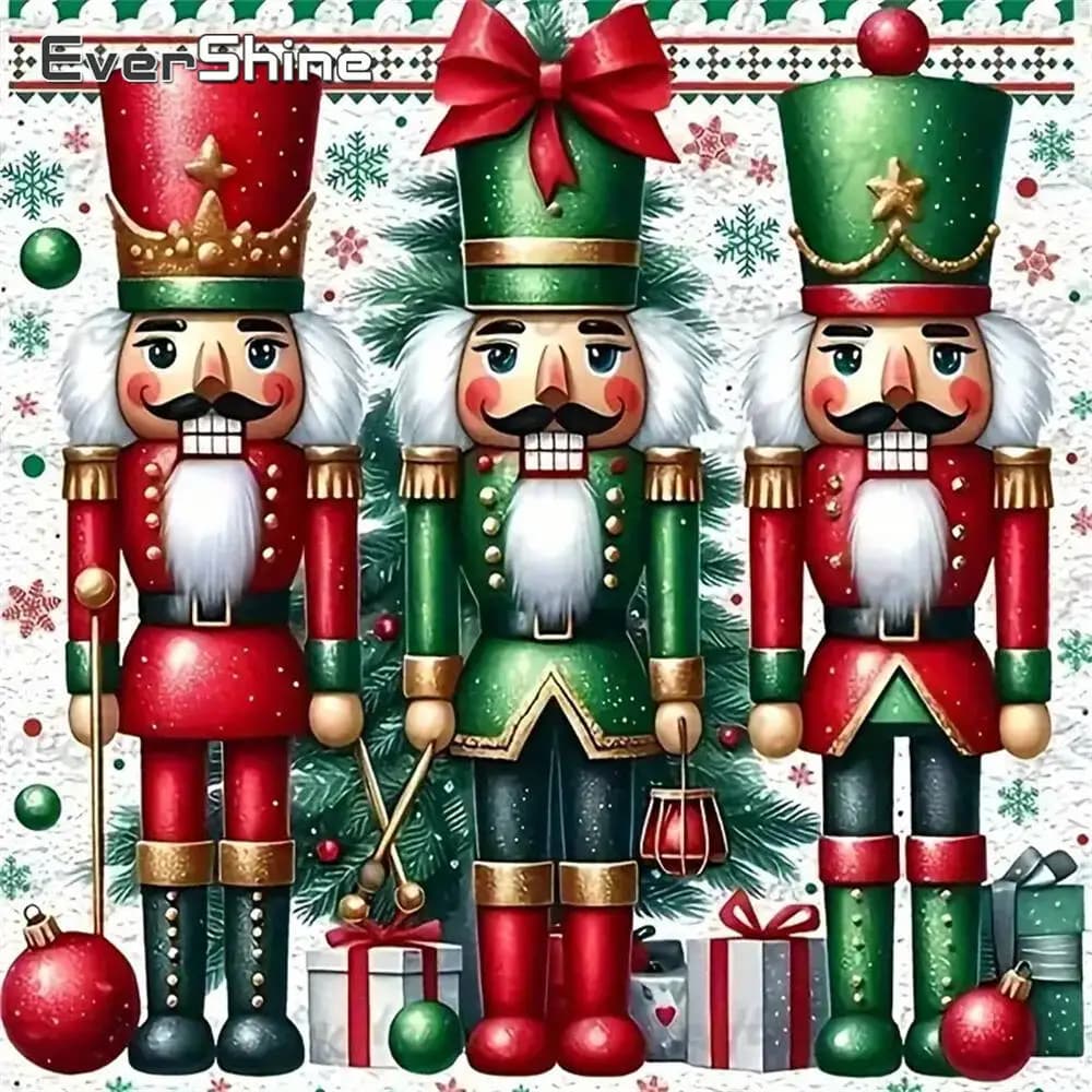 Evershine DIY Diamond Embroidery Nutcracker Mosaic Cartoon Acrylic Craft Supplies Diamond Painting Cross Stitch Christmas Gift