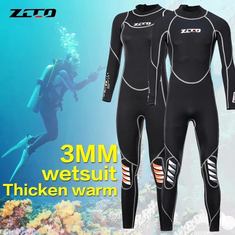 3mm Neoprene Mute Men's Diving Long Sleeve Scuba Snorkeling Single Piece Surf Fishing Swimwear Thermal Swimsuits