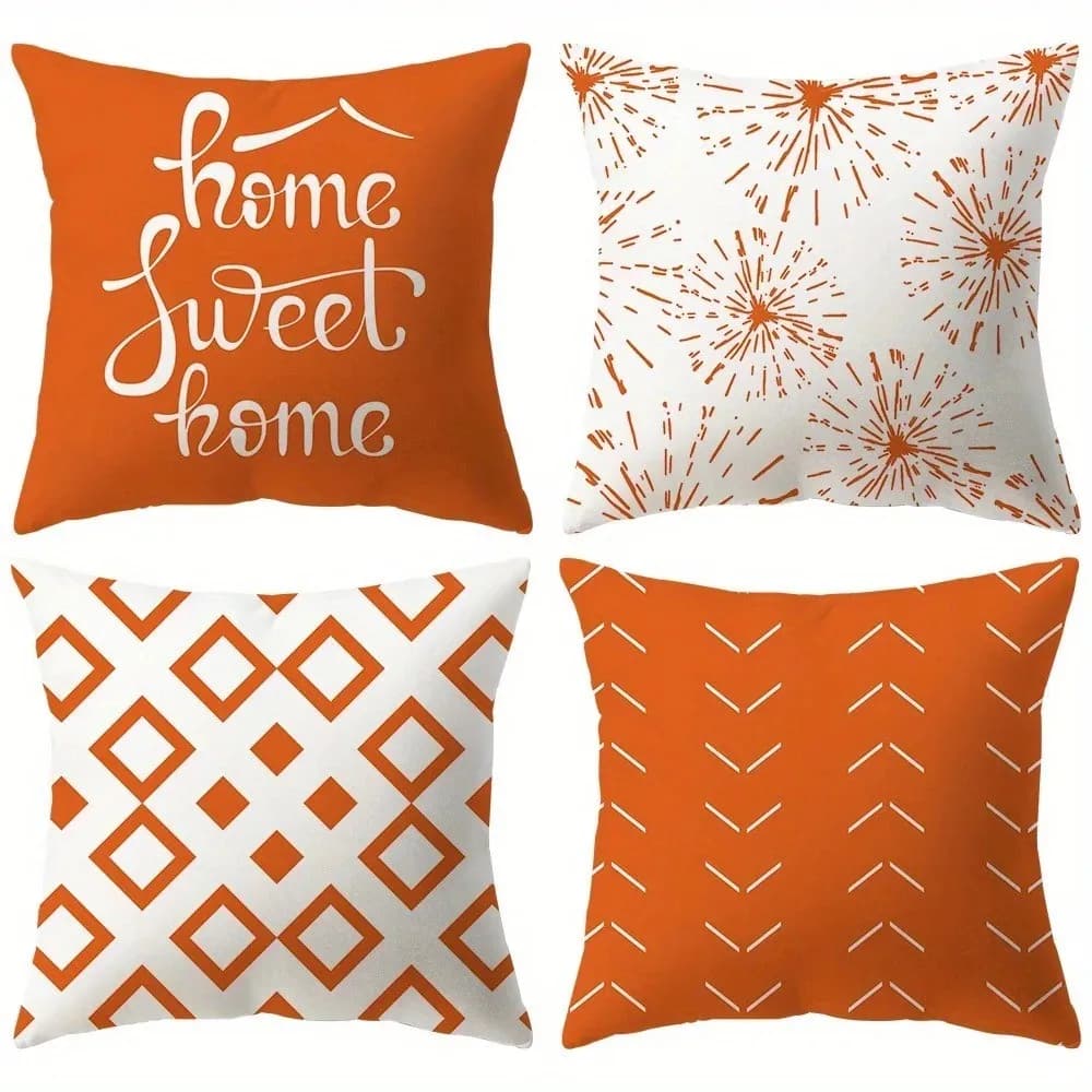 Home Sweet Home & Geometric Printed Pillows Pattern Cushion Cover Suitable For Sofa Bedroom Car Pillow Cover