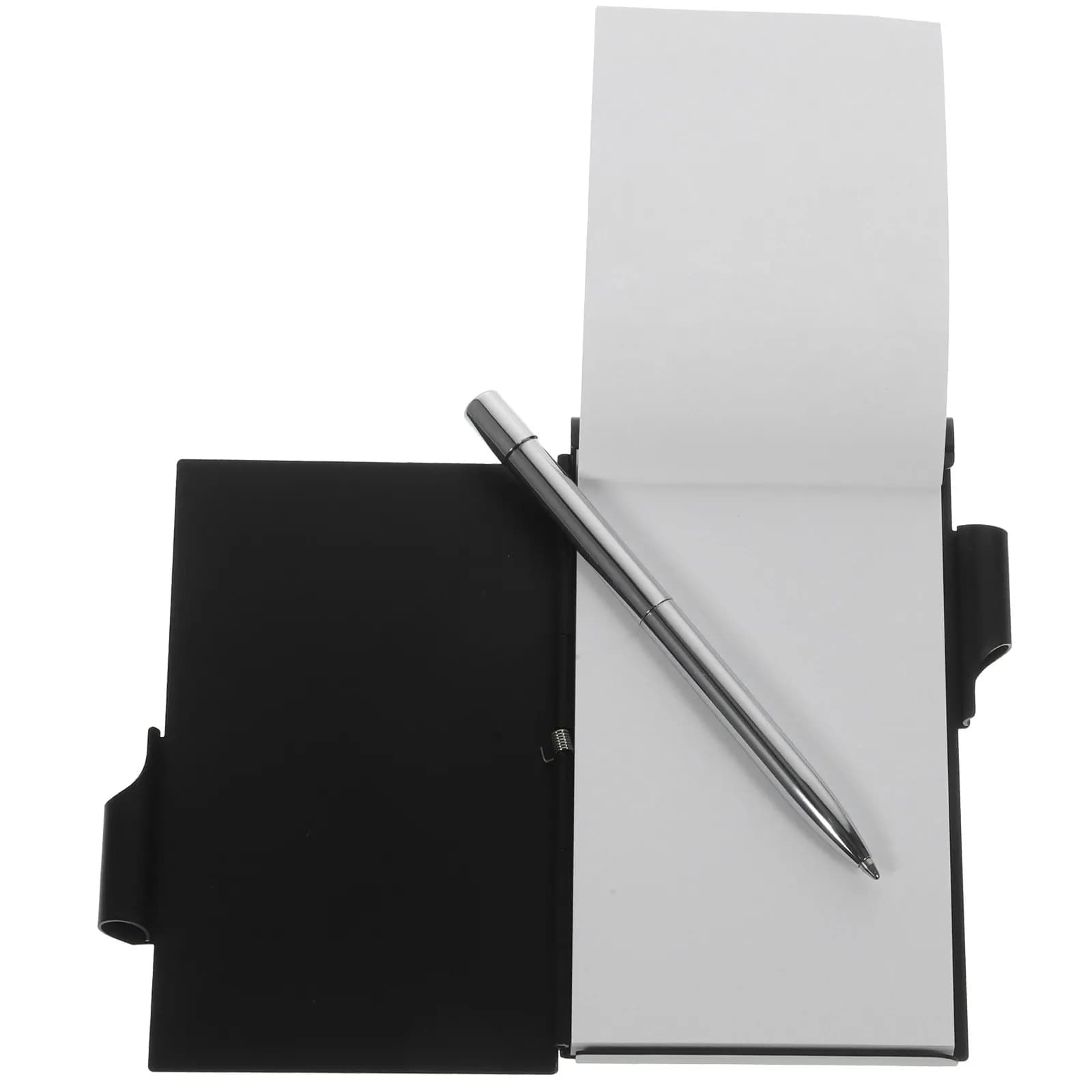 Mini taccuino in metallo con passante per penna, piccolo blocco note per ufficio e scuola, blocco per appunti compatto, agenda portatile