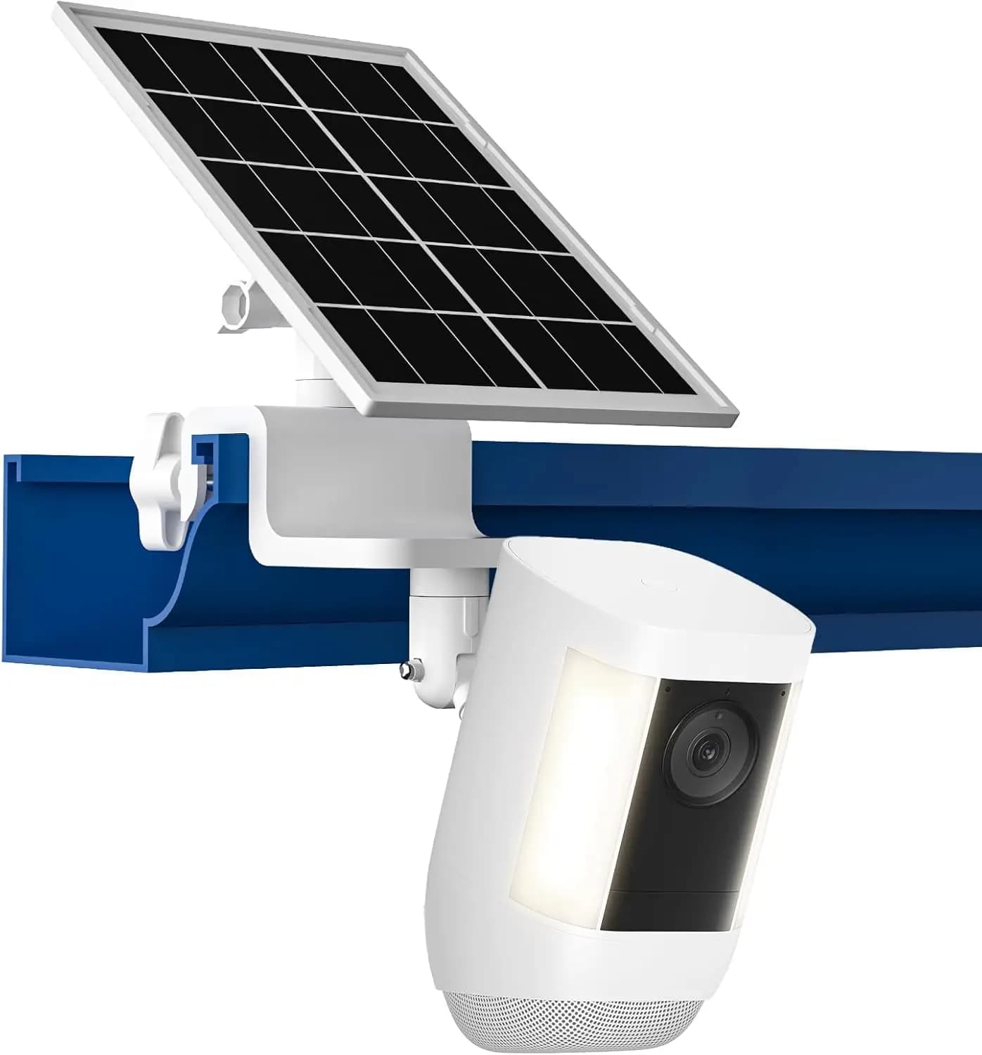 Pannello solare da 6W con supporto per grondaia per telecamere Ring, ricarica rapida, regolabile, senza attrezzi
