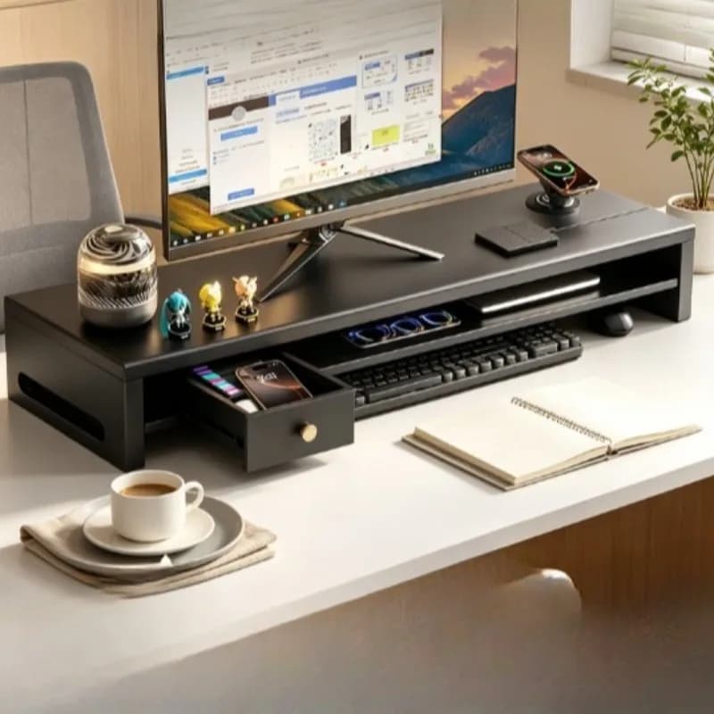 Monitor Stand Riser with USB Charging Desk Organizer Laptop Computer Screen Shelf Metal Adjustable for Home Office Gaming Desk