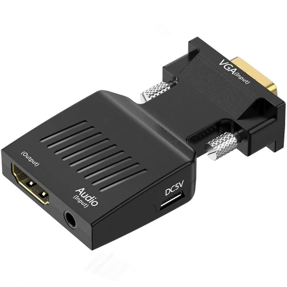 With HDMI to VGA Converter Male to Female Adapter Splitter for HDTV Computer Monitor Cable for Laptop Projector Connect Cable Extension