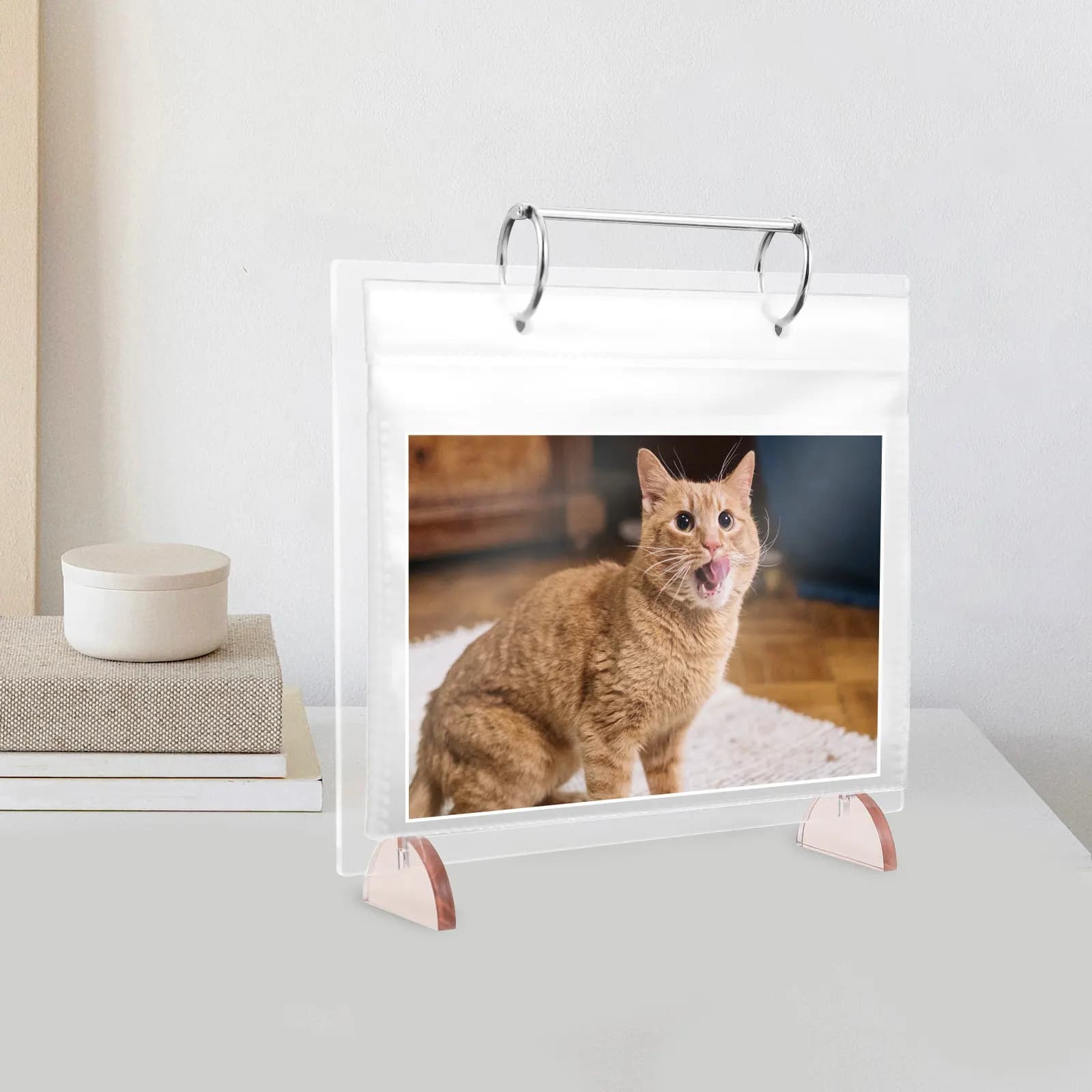 Espositore da Tavolo per Album Fotografici in Acrilico Trasparente, Porta Calendario, Porta Foto, Documenti, Biglietti, Menu, Cartelli, Etichette e Messaggi