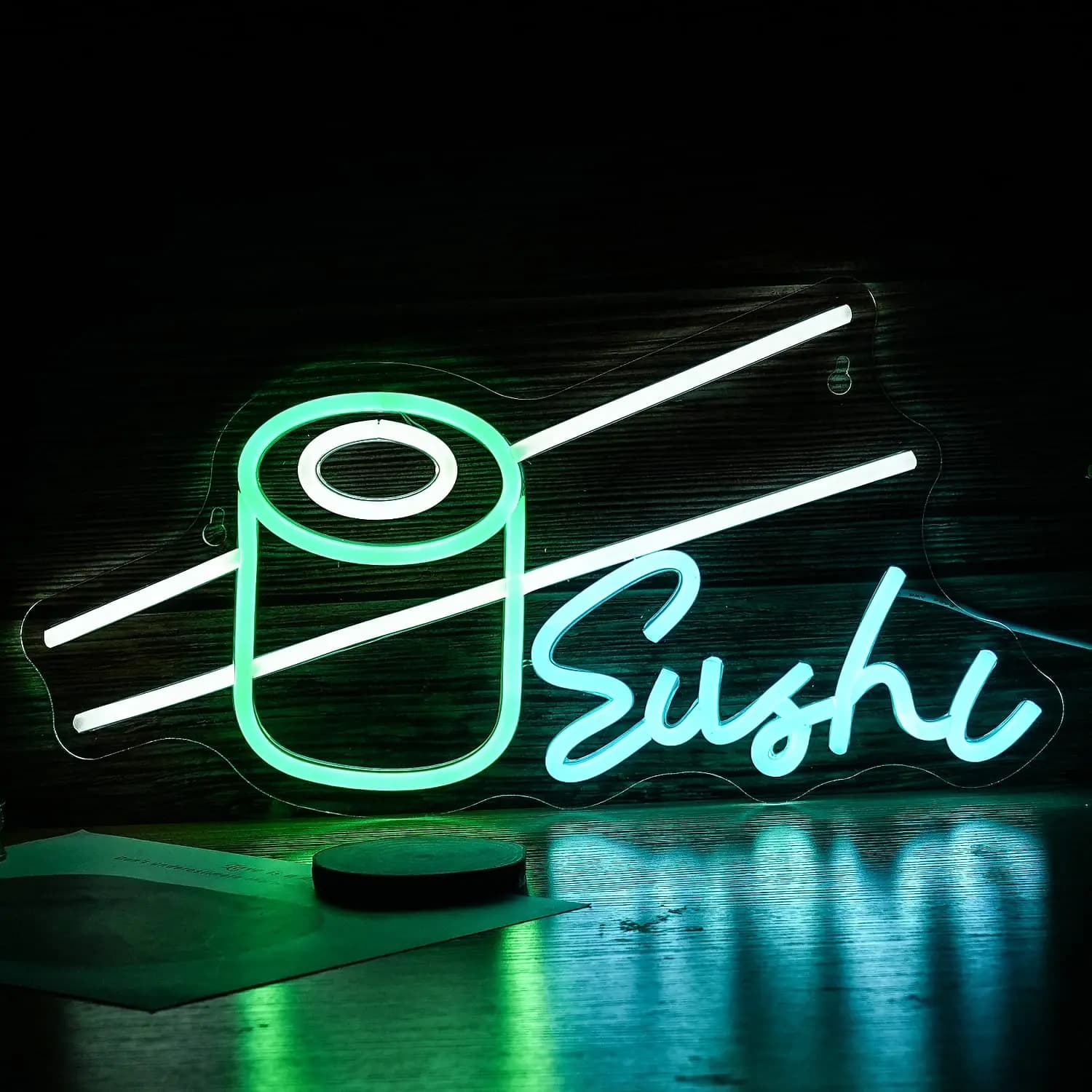 Sushi Teach Neon Bar Wine Glass LED Teaches Neon Powered via USB for Games Room Man Cave Club Bar Shop Wall Decoration for Birthday Partys
