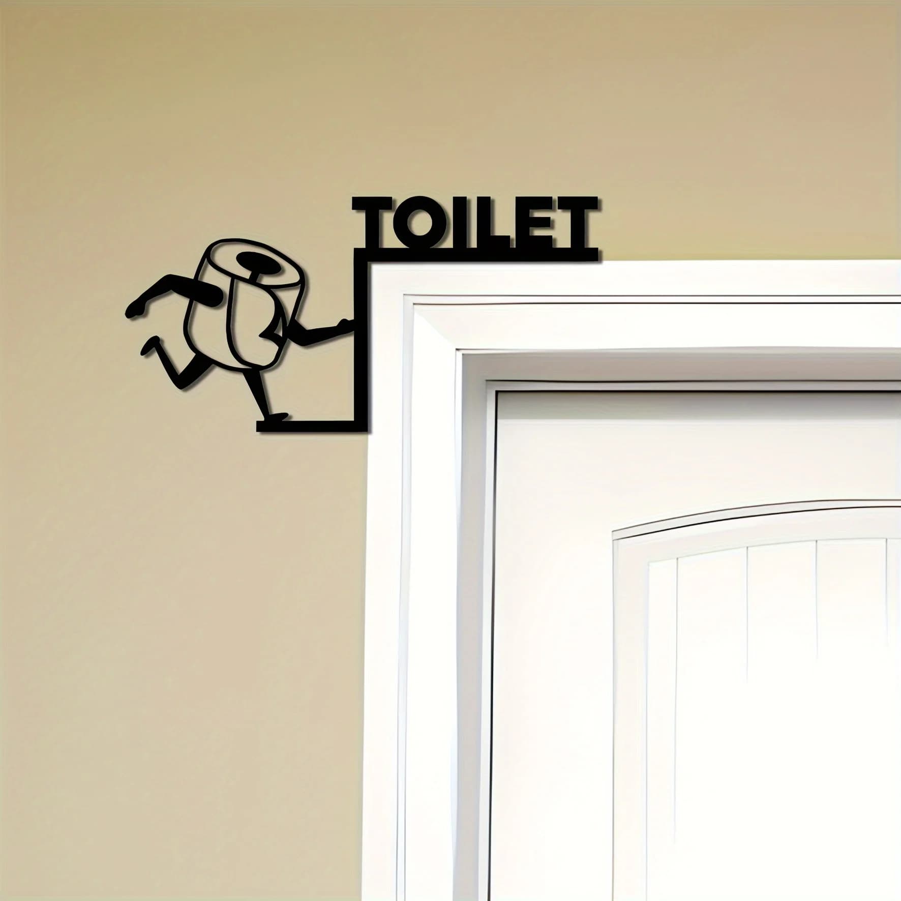 Elegant Metal Toilet Paper Holder-Humor Bathroom Wall Art, Fashion Door Top Decoration, Home Gift Creative