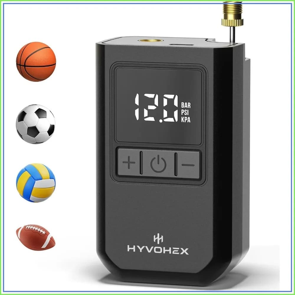 Portable Electric Ball Pump with Digital Display, Auto Shut-Off for Basketball, Soccer, Volleyball