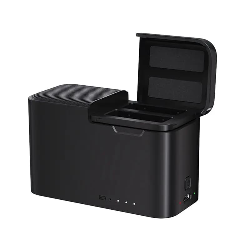 Stazione di ricarica intelligente A13E-Smart per fotocamere sportive DJI Action 5/4/3, protezione da sovraccarico, portatile per riprese.